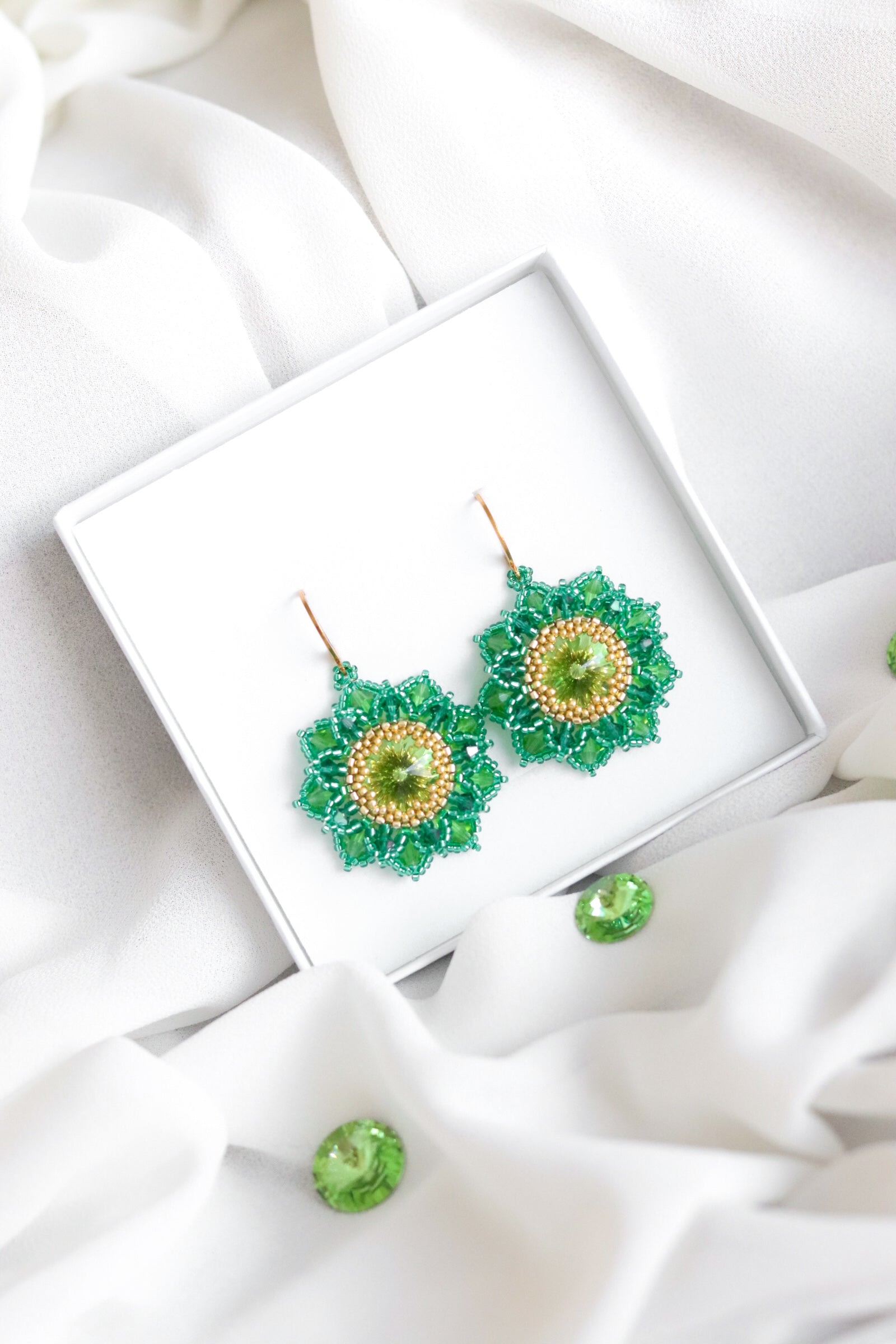 Náušnice “Flora” Zelená