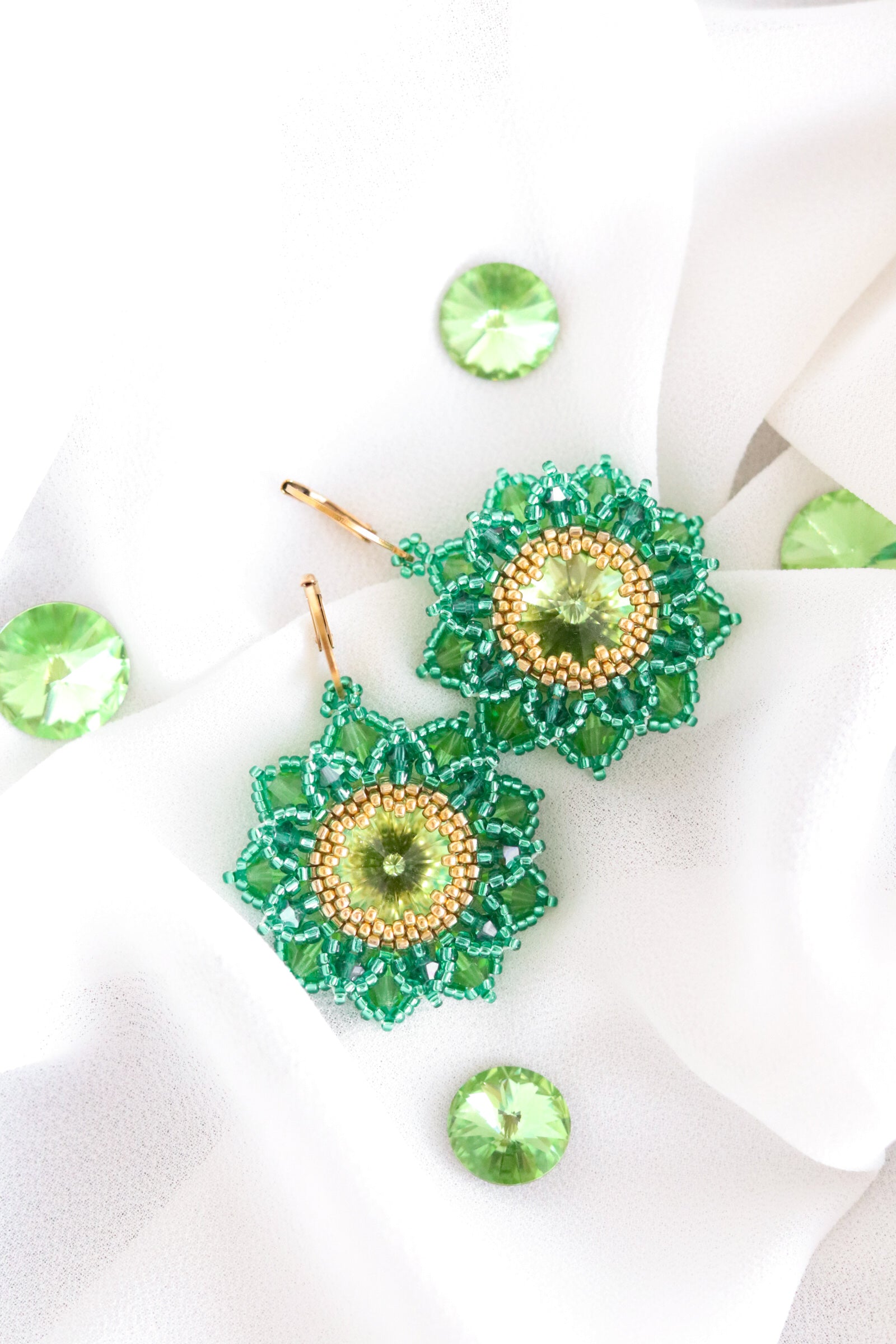 Náušnice “Flora” Zelená