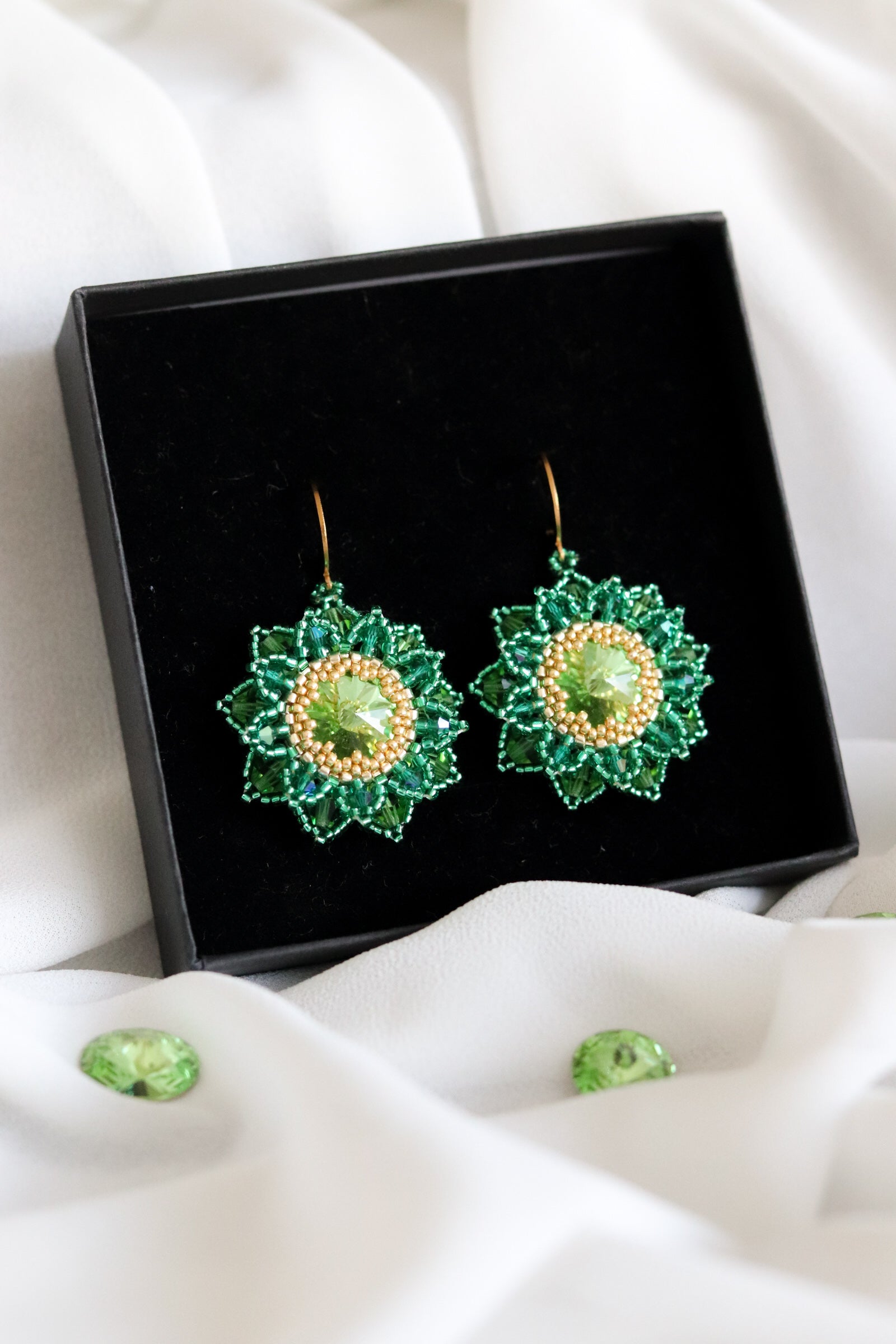 Náušnice “Flora” Zelená