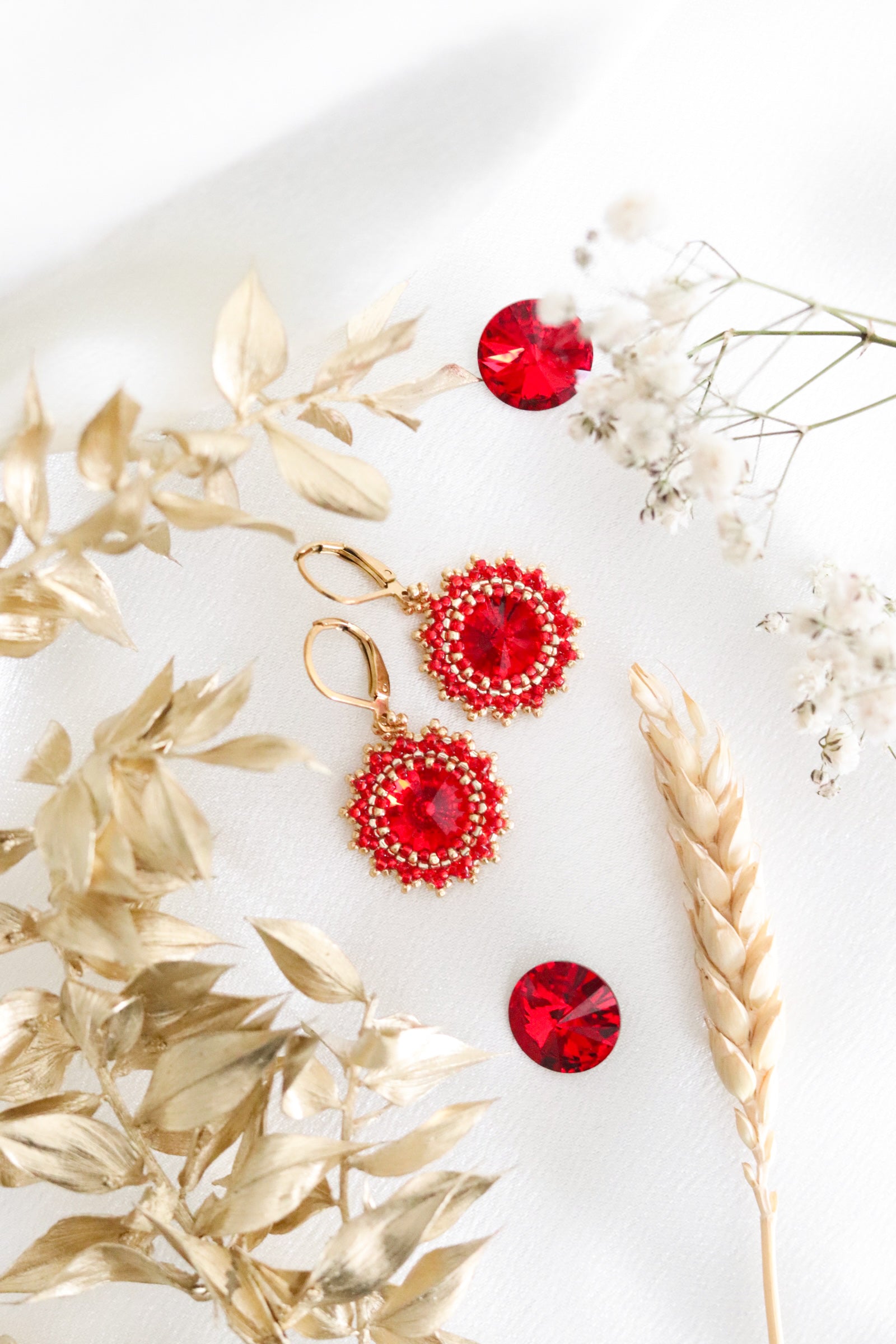 Náušnice "Mini" Červeno-zlaté