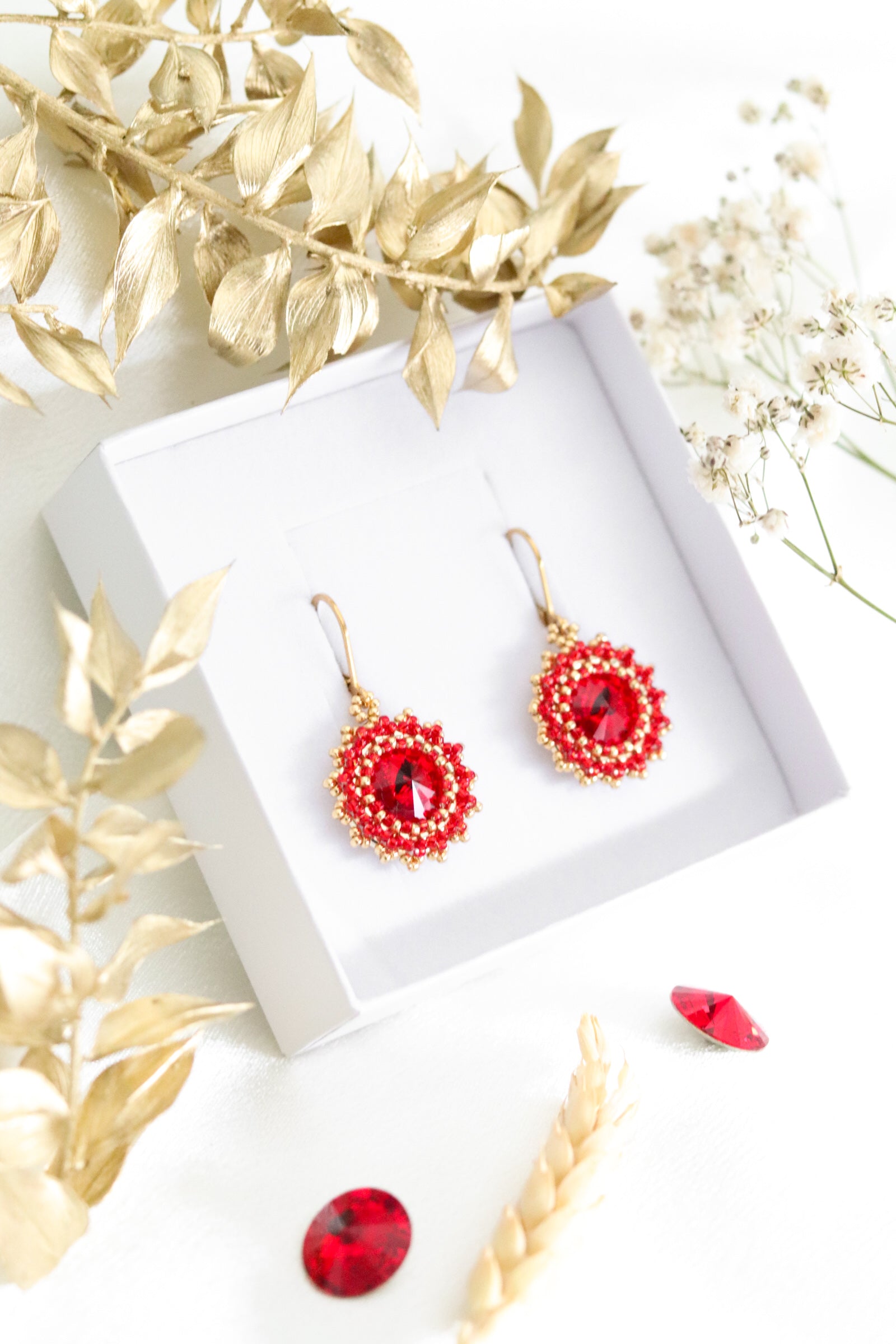 Náušnice "Mini" Červeno-zlaté