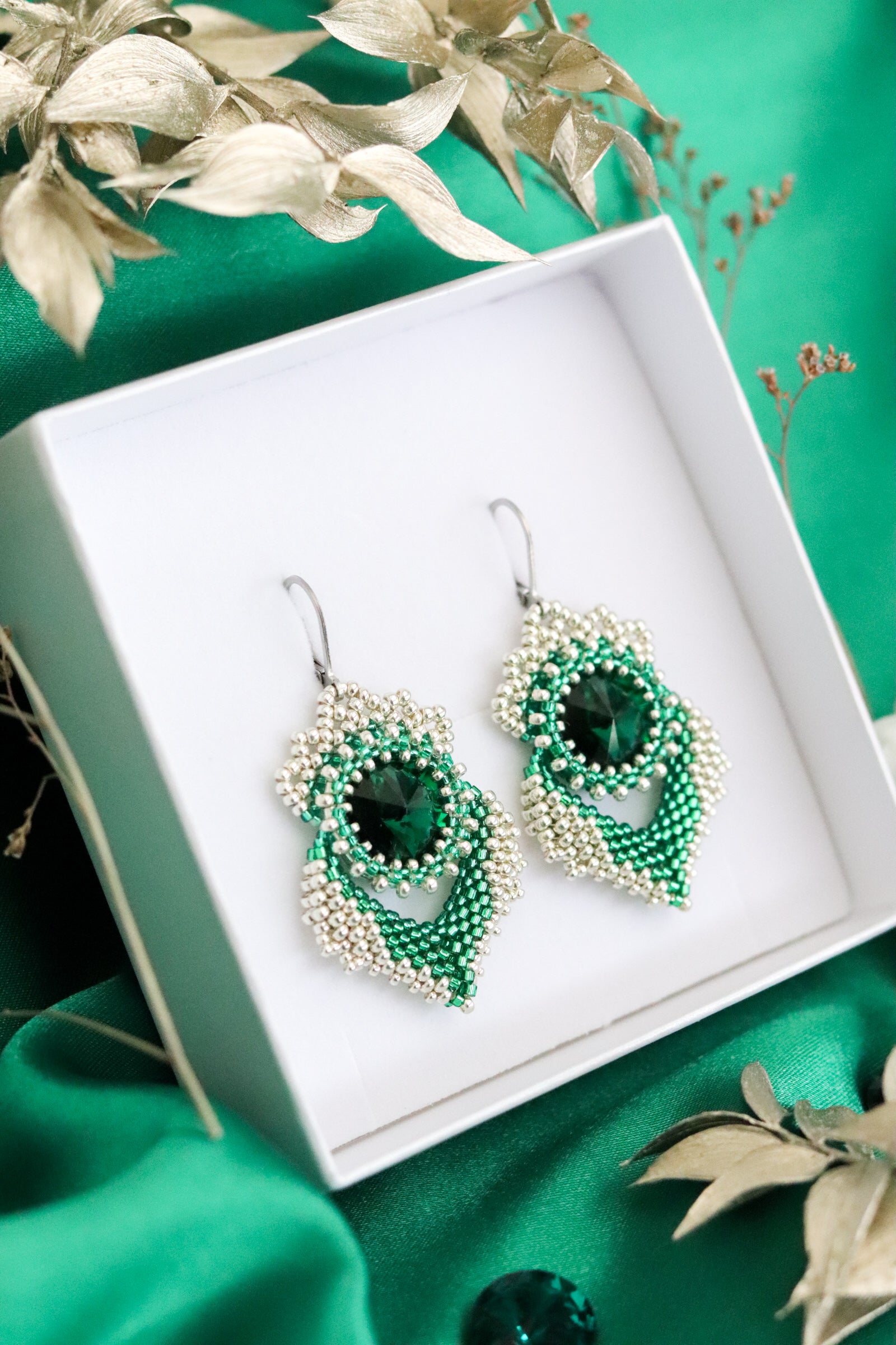 Náušnice "Alisma" Smaragd