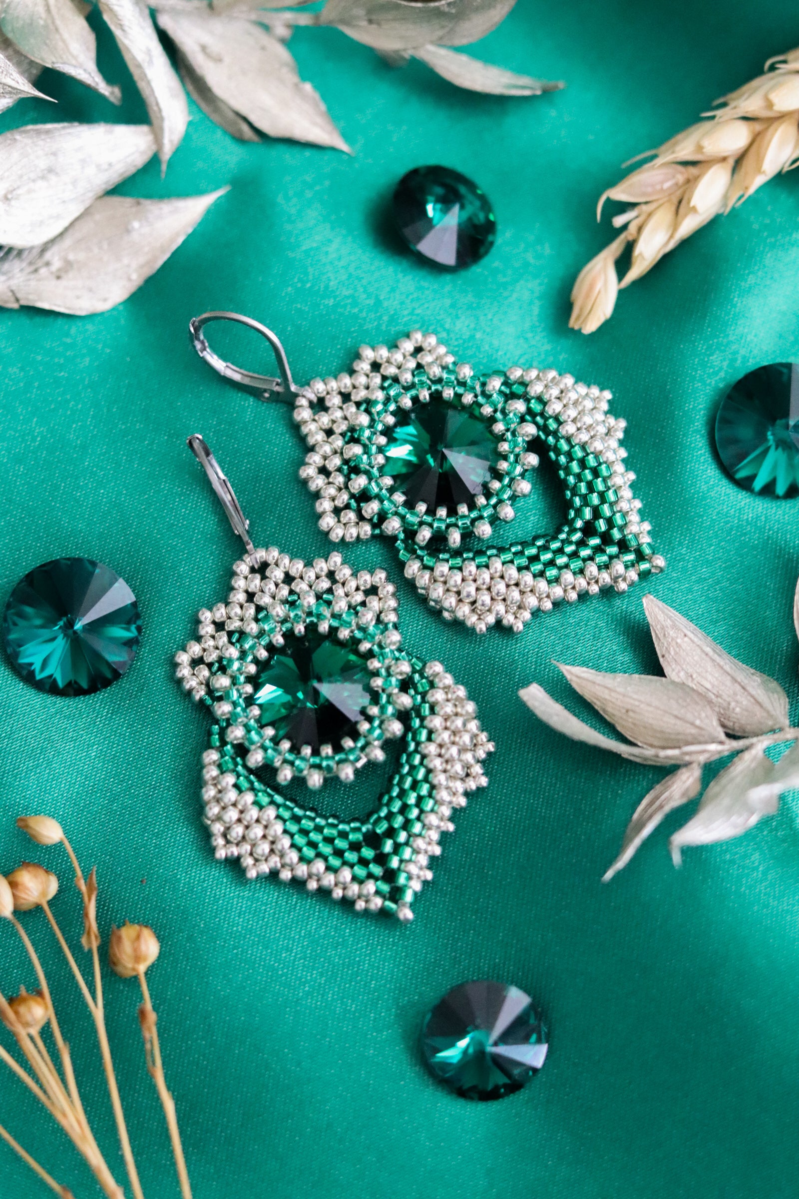 Náušnice "Alisma" Smaragd