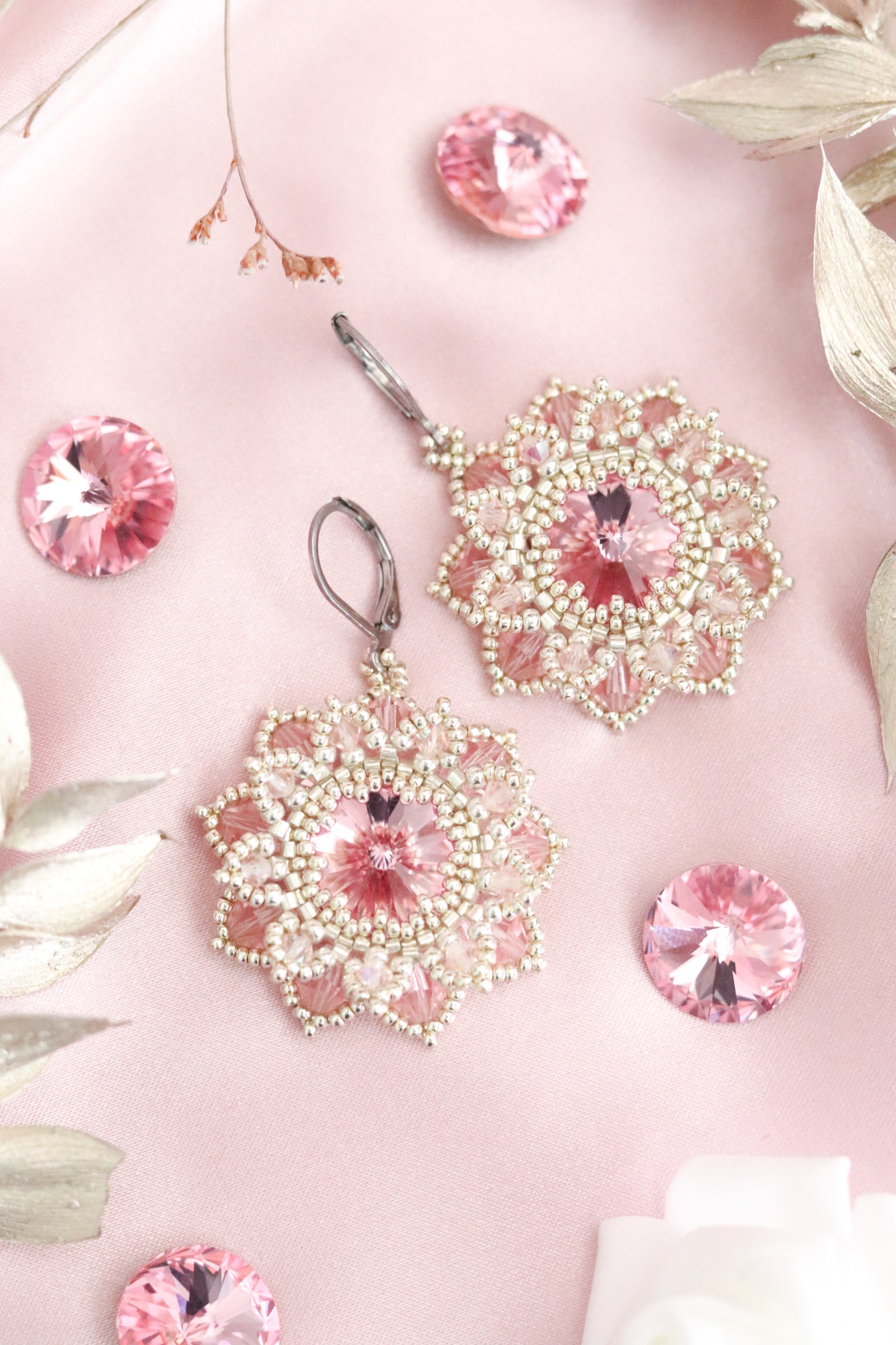 Náušnice “Flora” Ružové