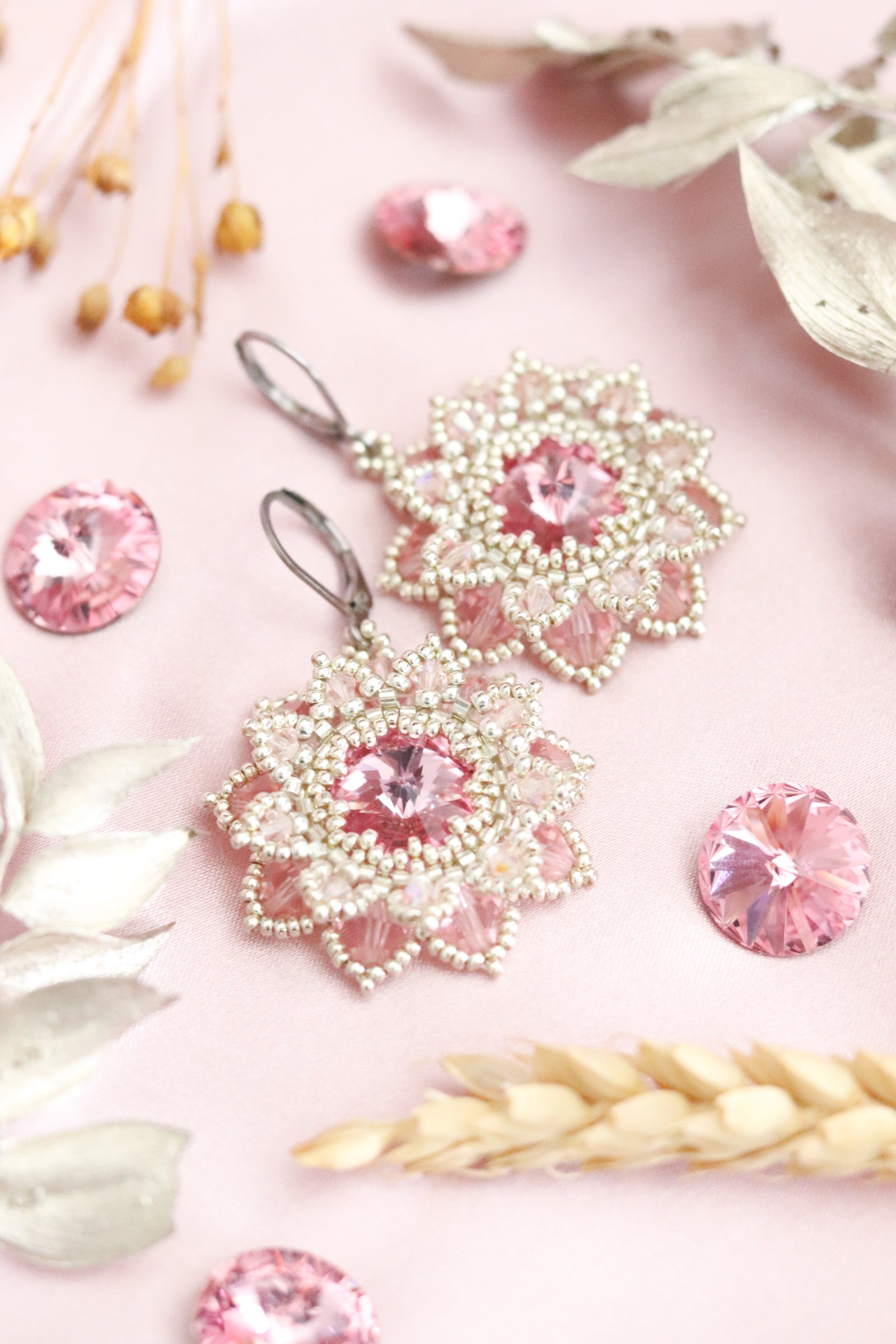 Náušnice “Flora” Ružové