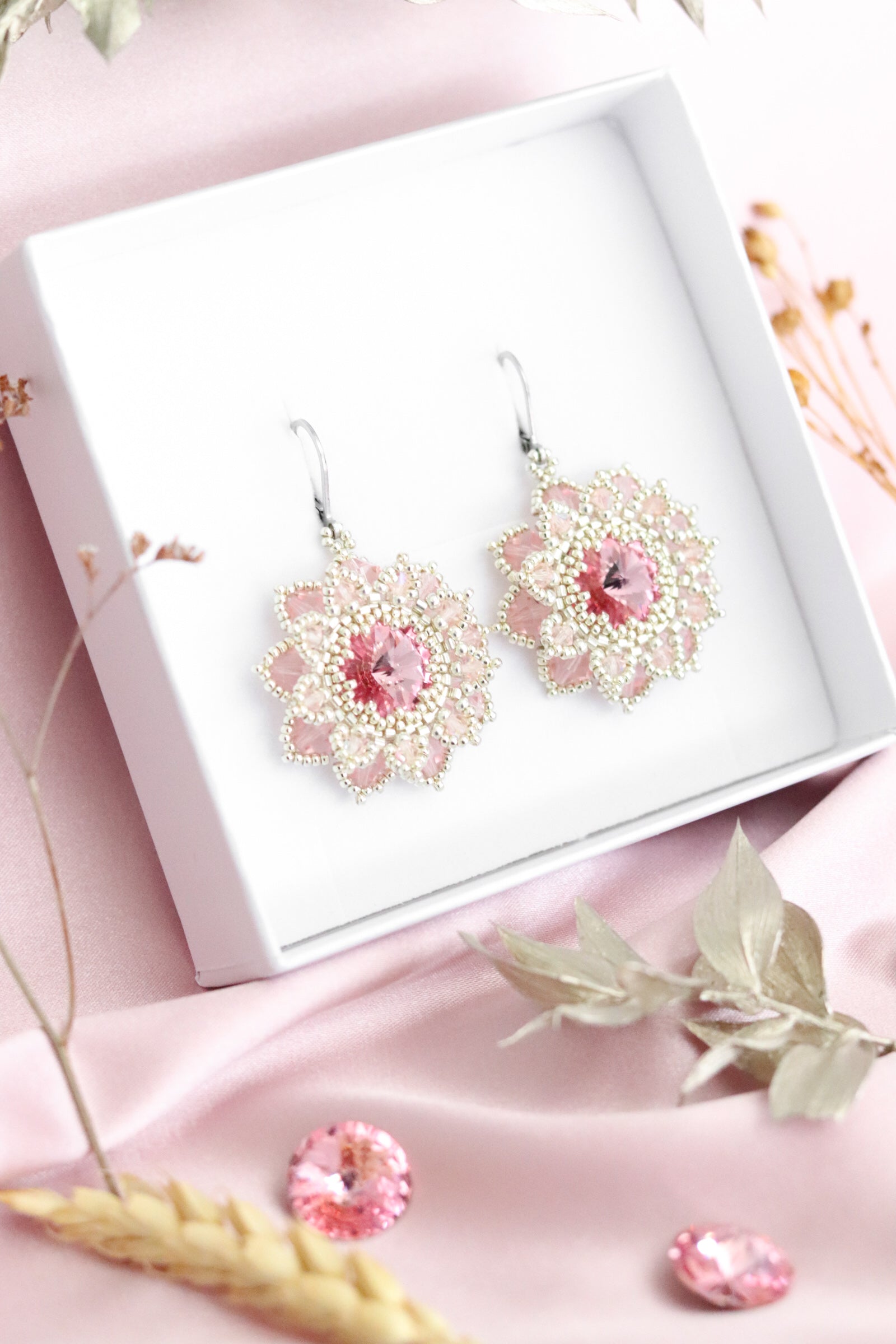 Náušnice “Flora” Ružové