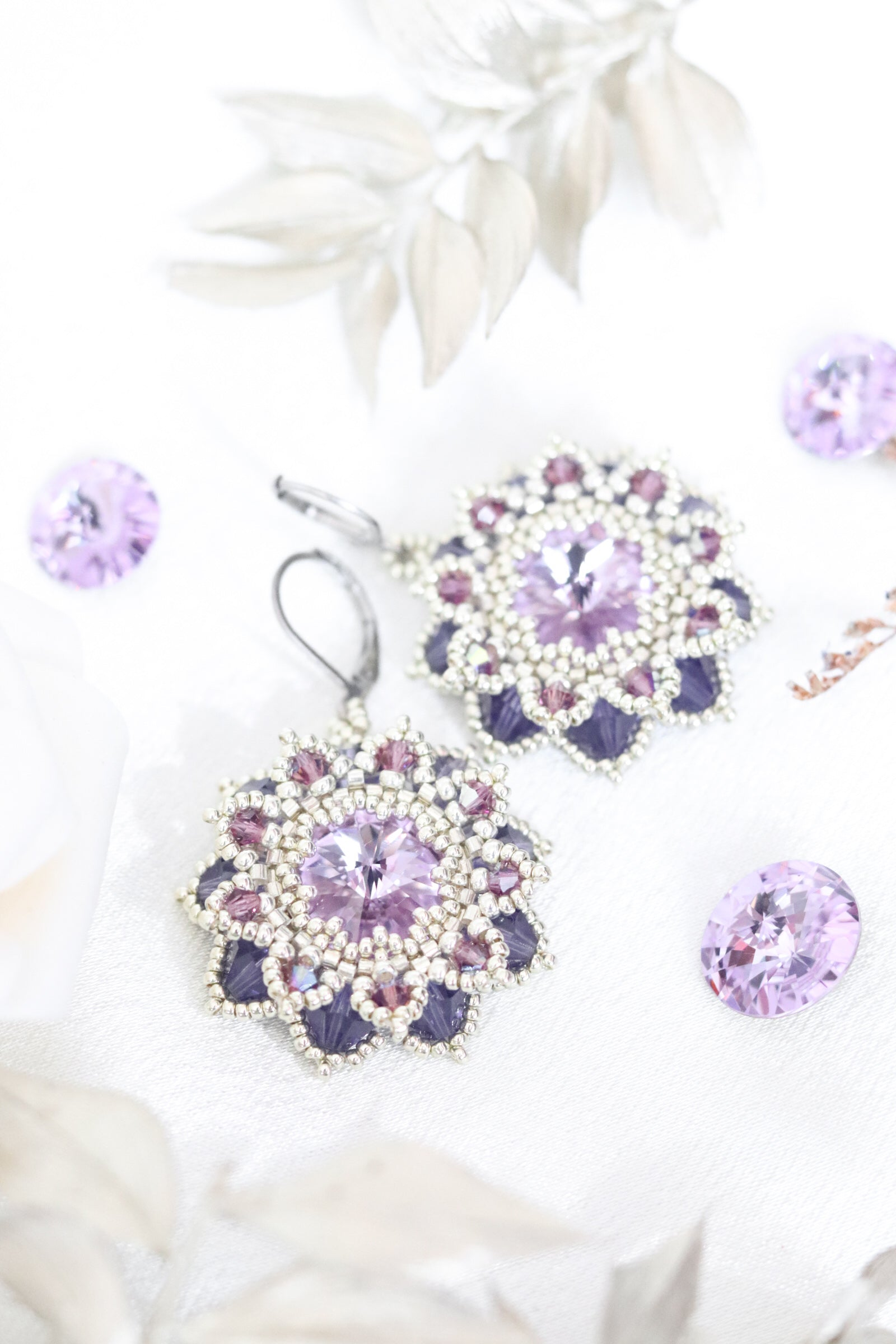 Náušnice “Flora” Fialové