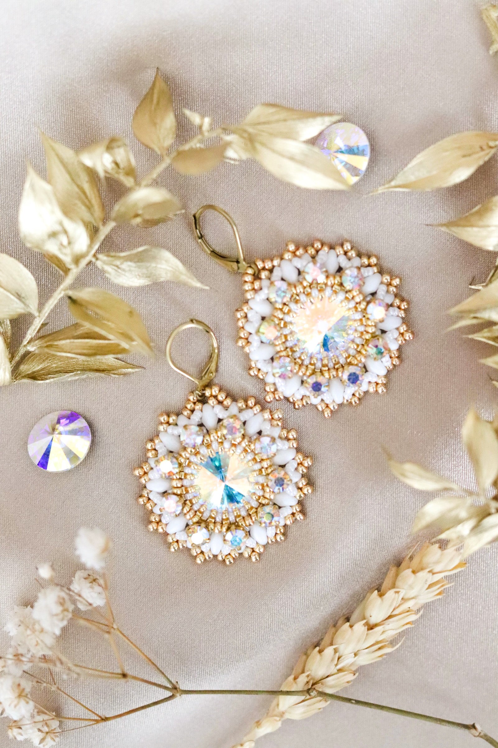 Náušnice “Lana” Bielo-zlaté