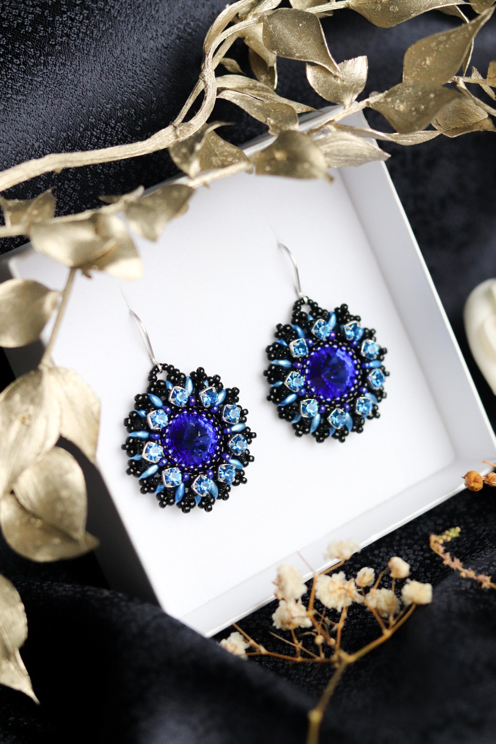 Náušnice “Lana” Tmavomodré