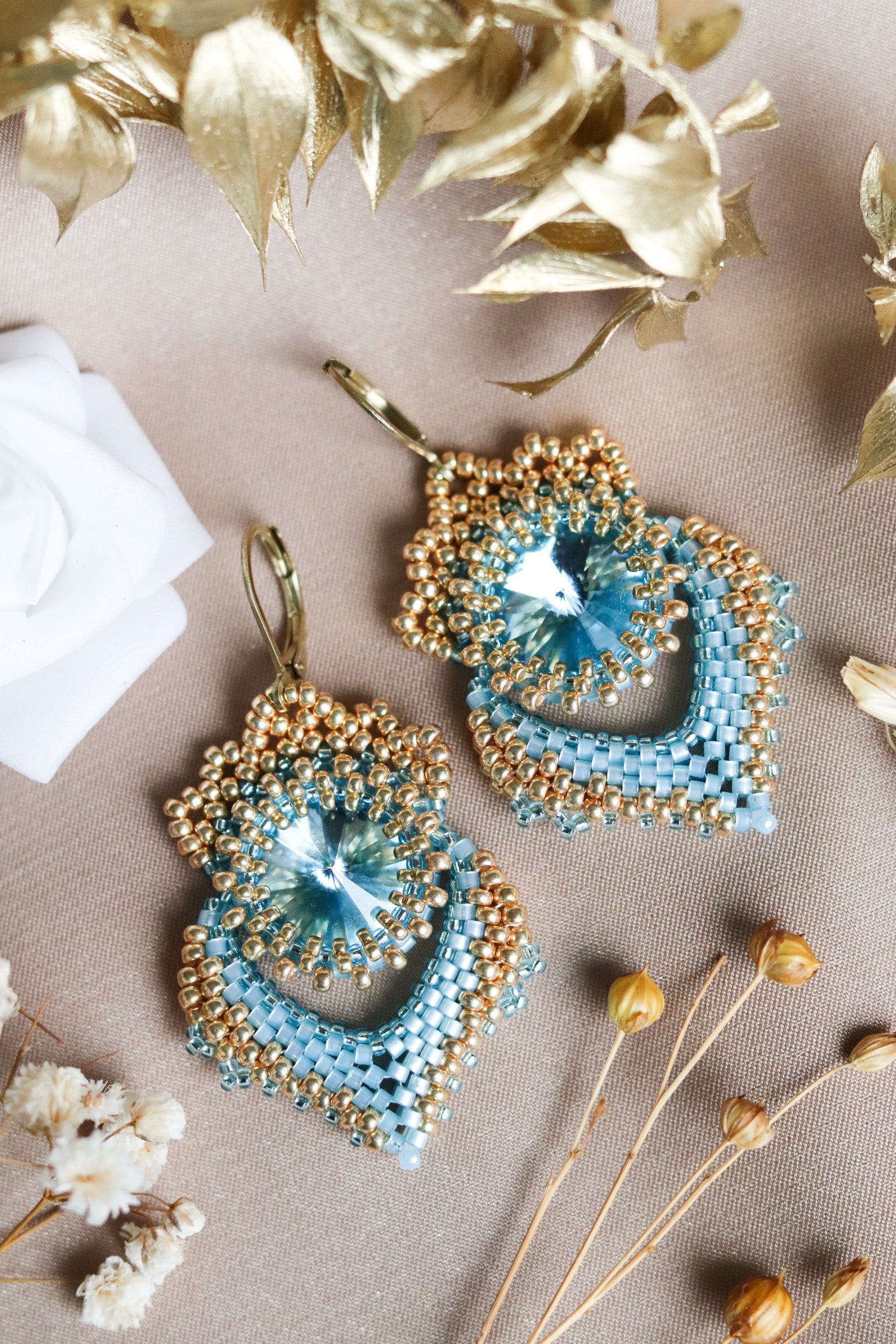 Náušnice "Alisma" Svetlomodré