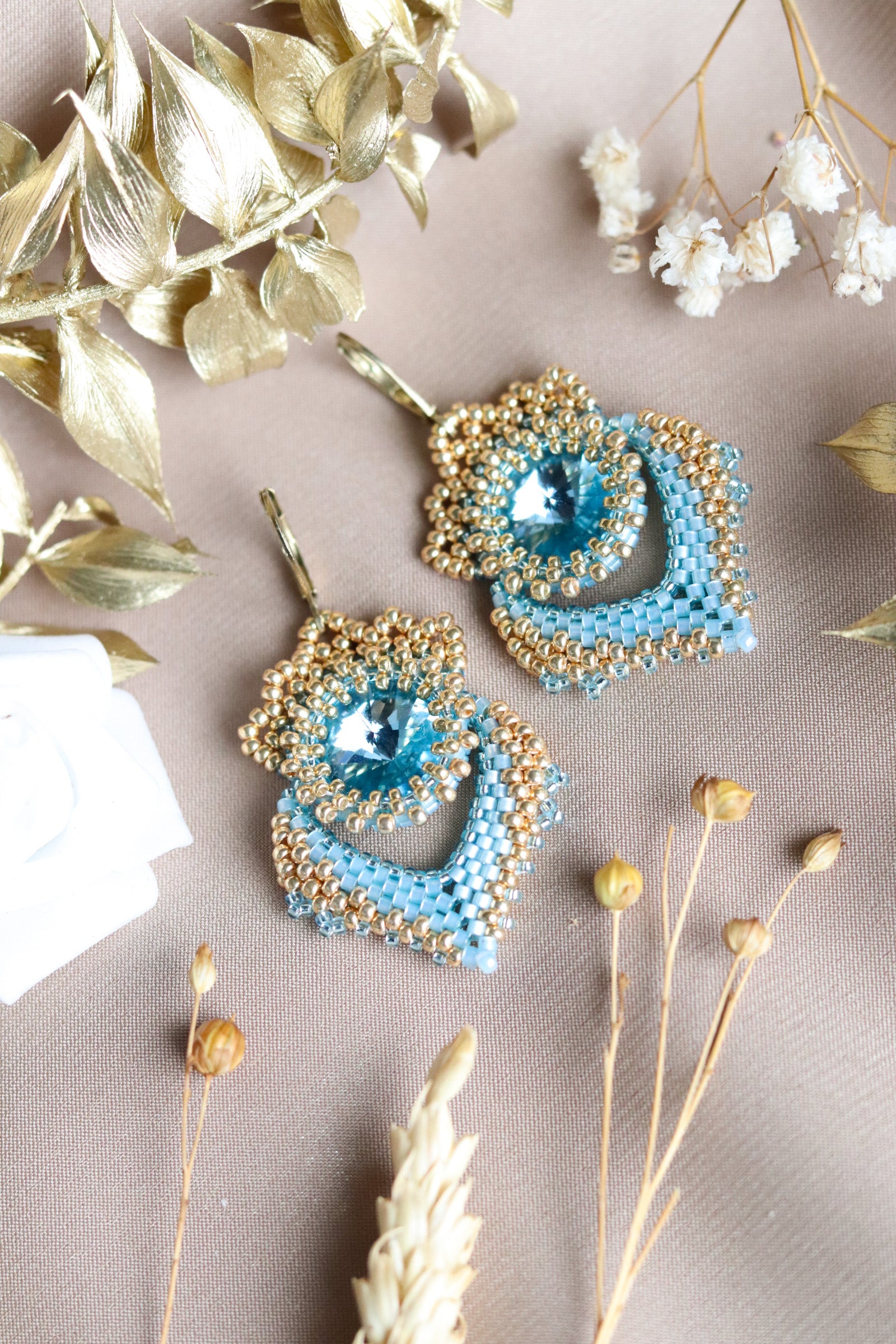 Náušnice "Alisma" Svetlomodré