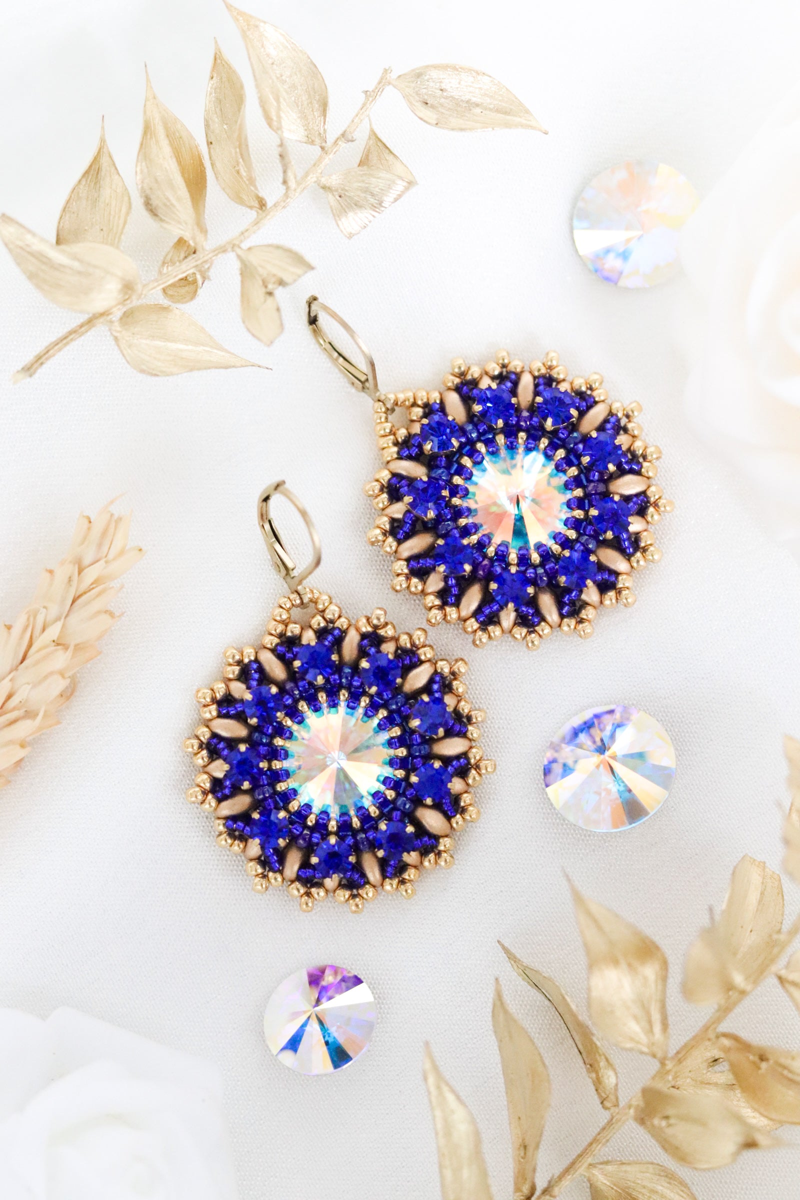 Náušnice “Lana" Tmavomodré