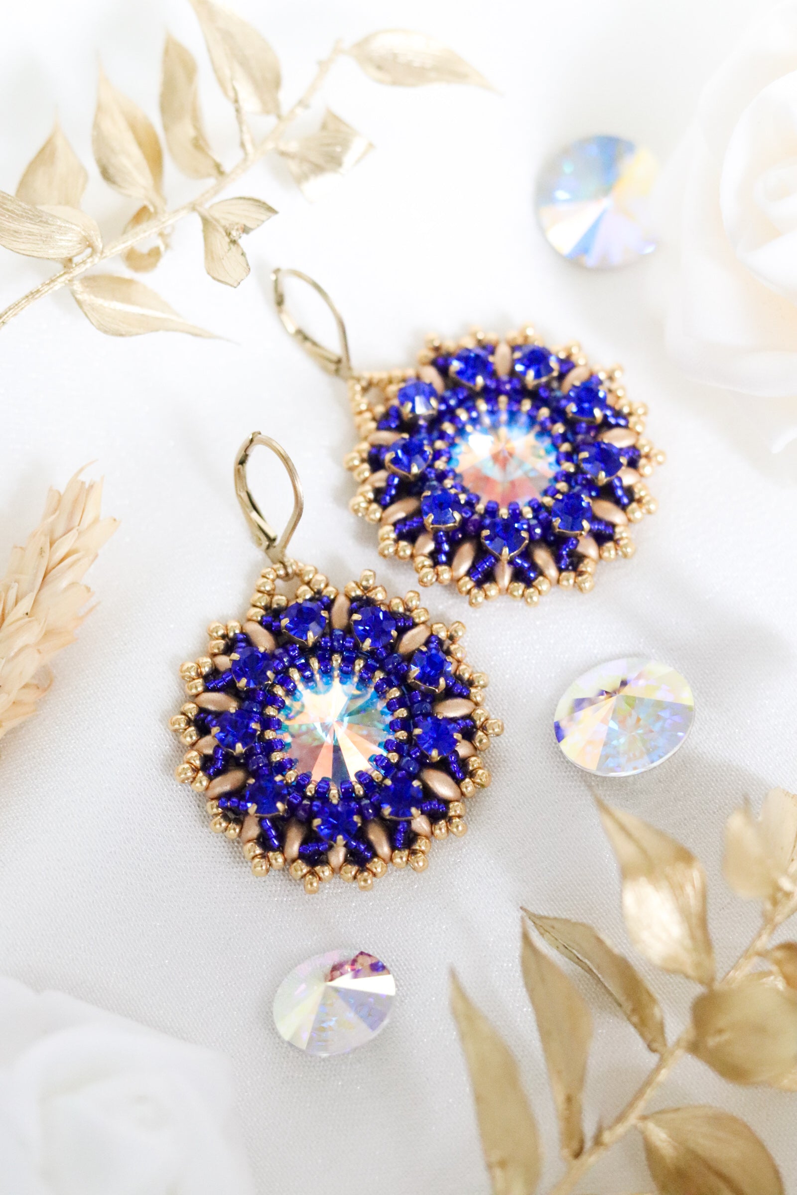 Náušnice “Lana" Tmavomodré