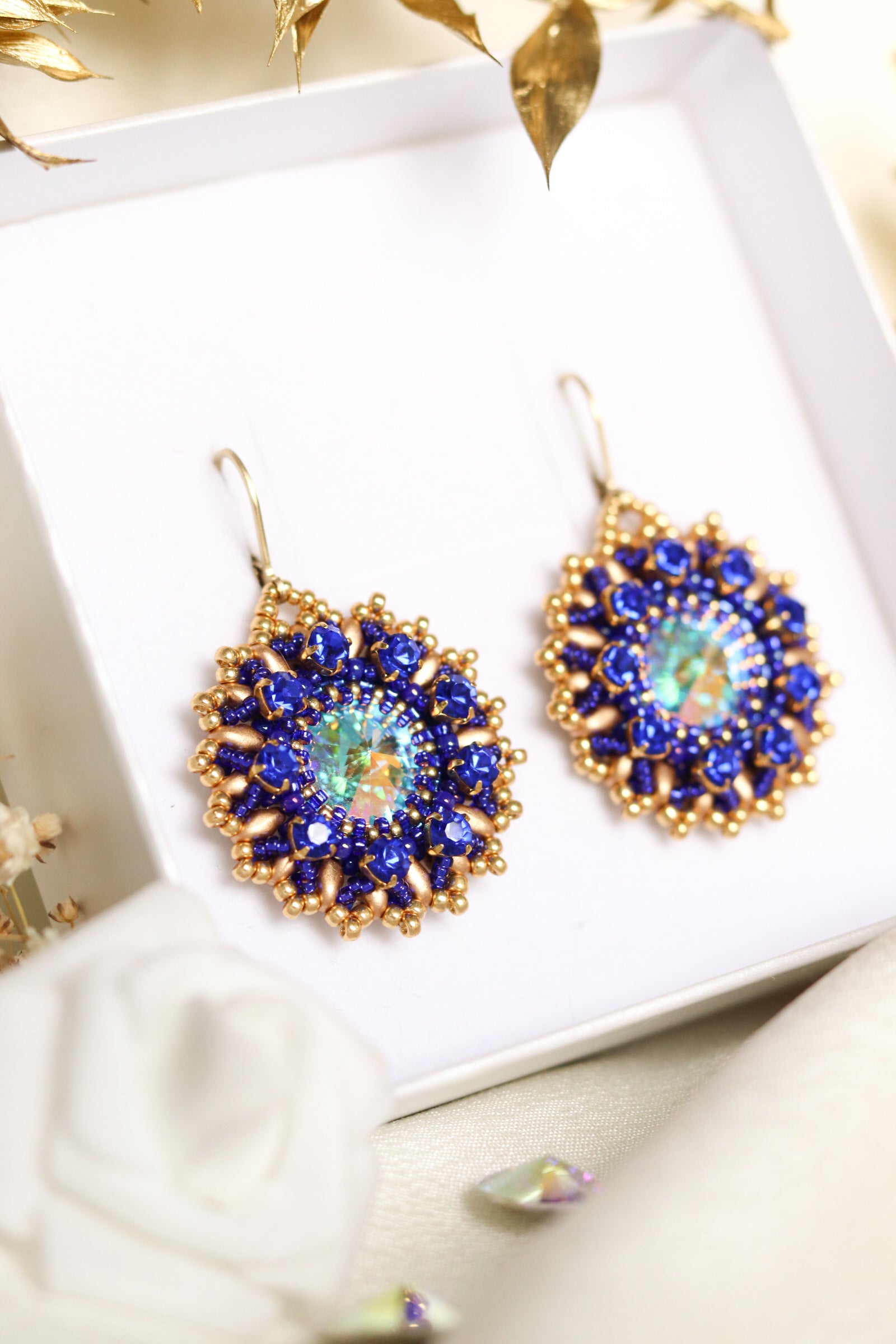 Náušnice “Lana" Tmavomodré