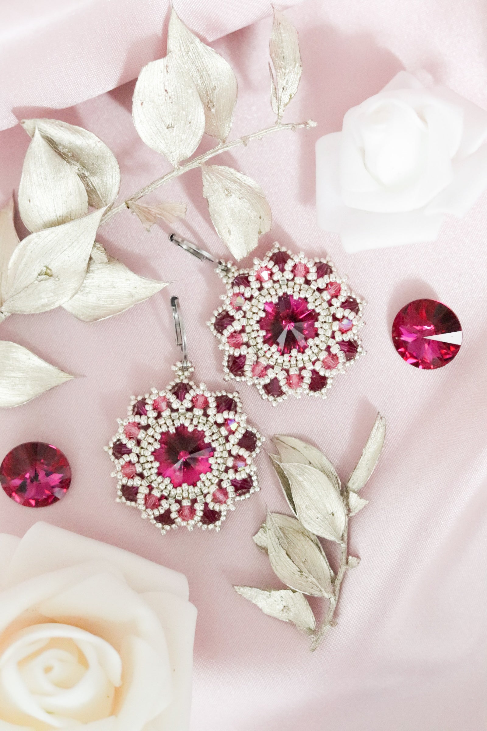 Náušnice “Flora” fuchsiové