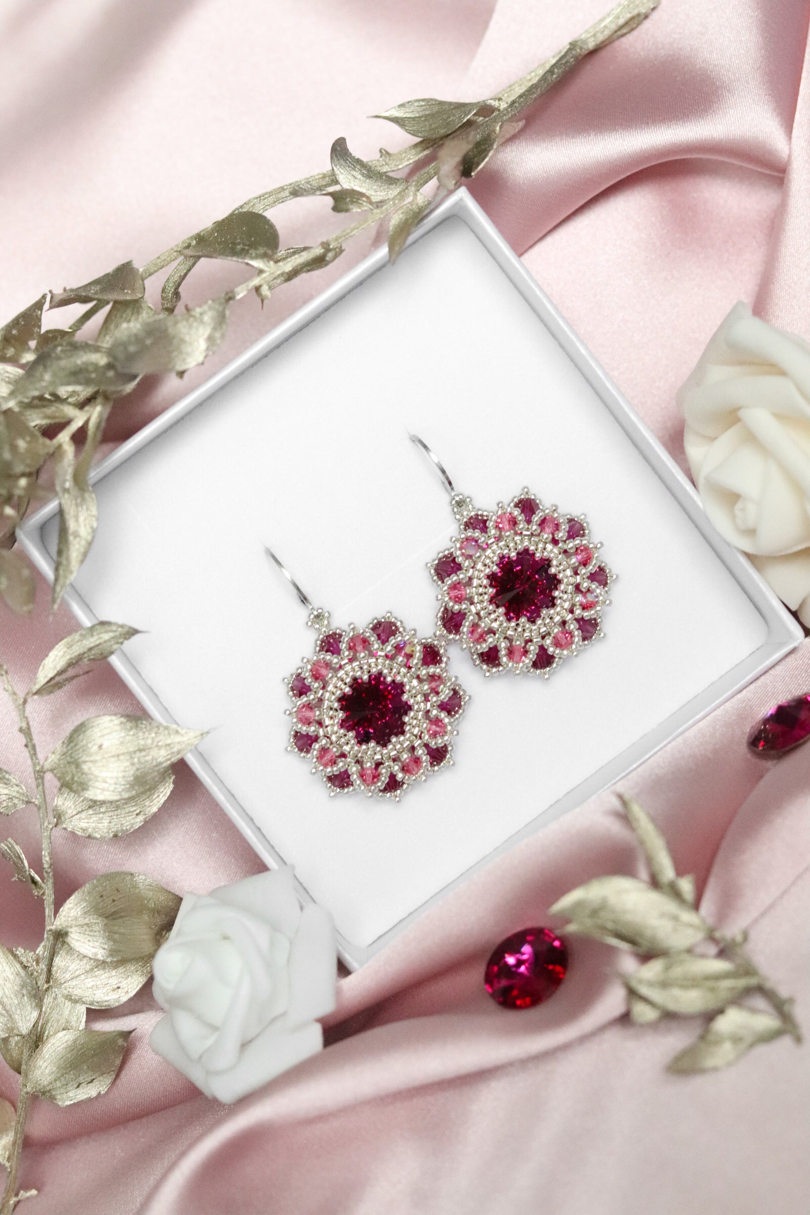 Náušnice “Flora” fuchsiové