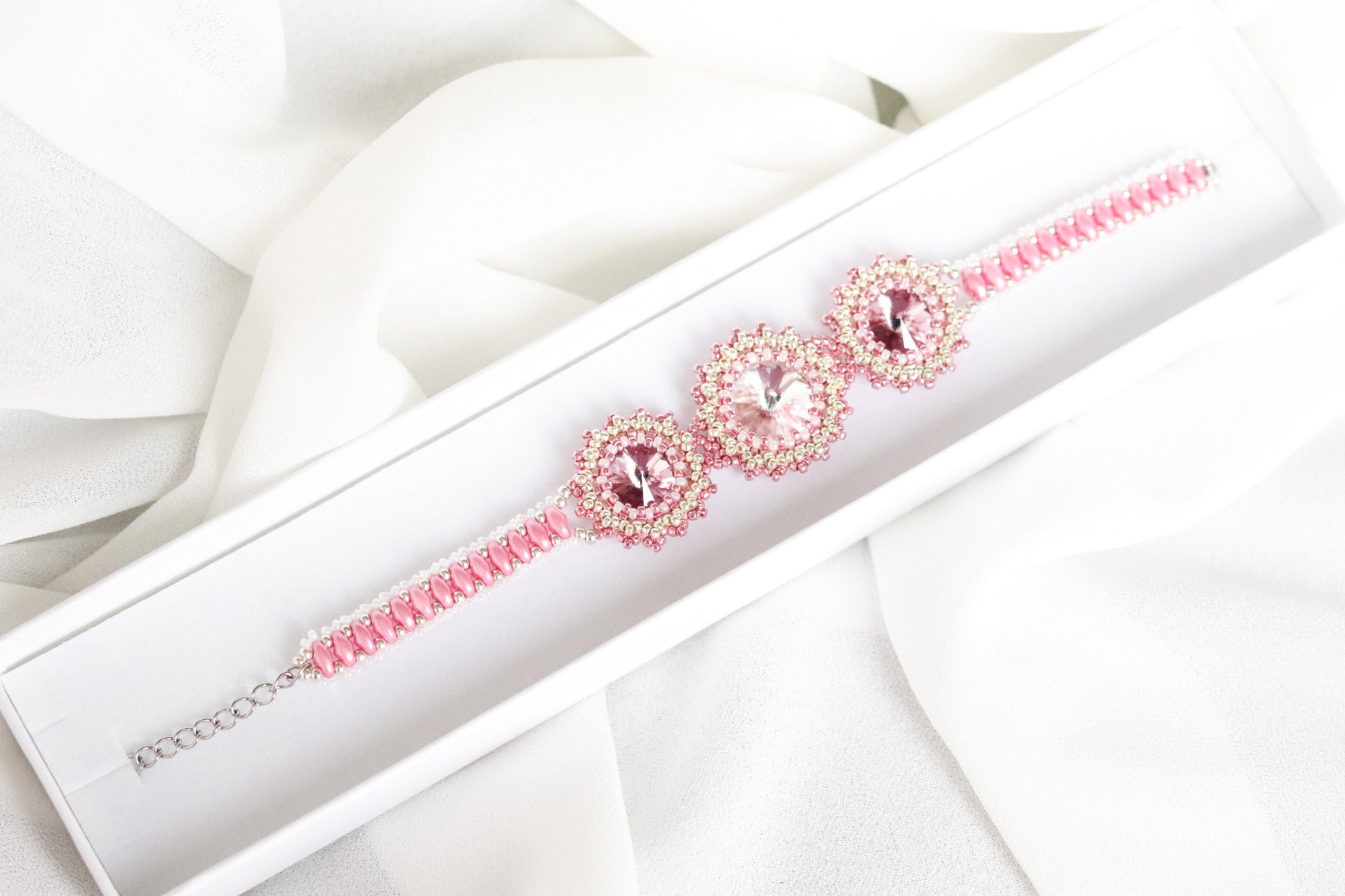 Náramok "Trio" ružový