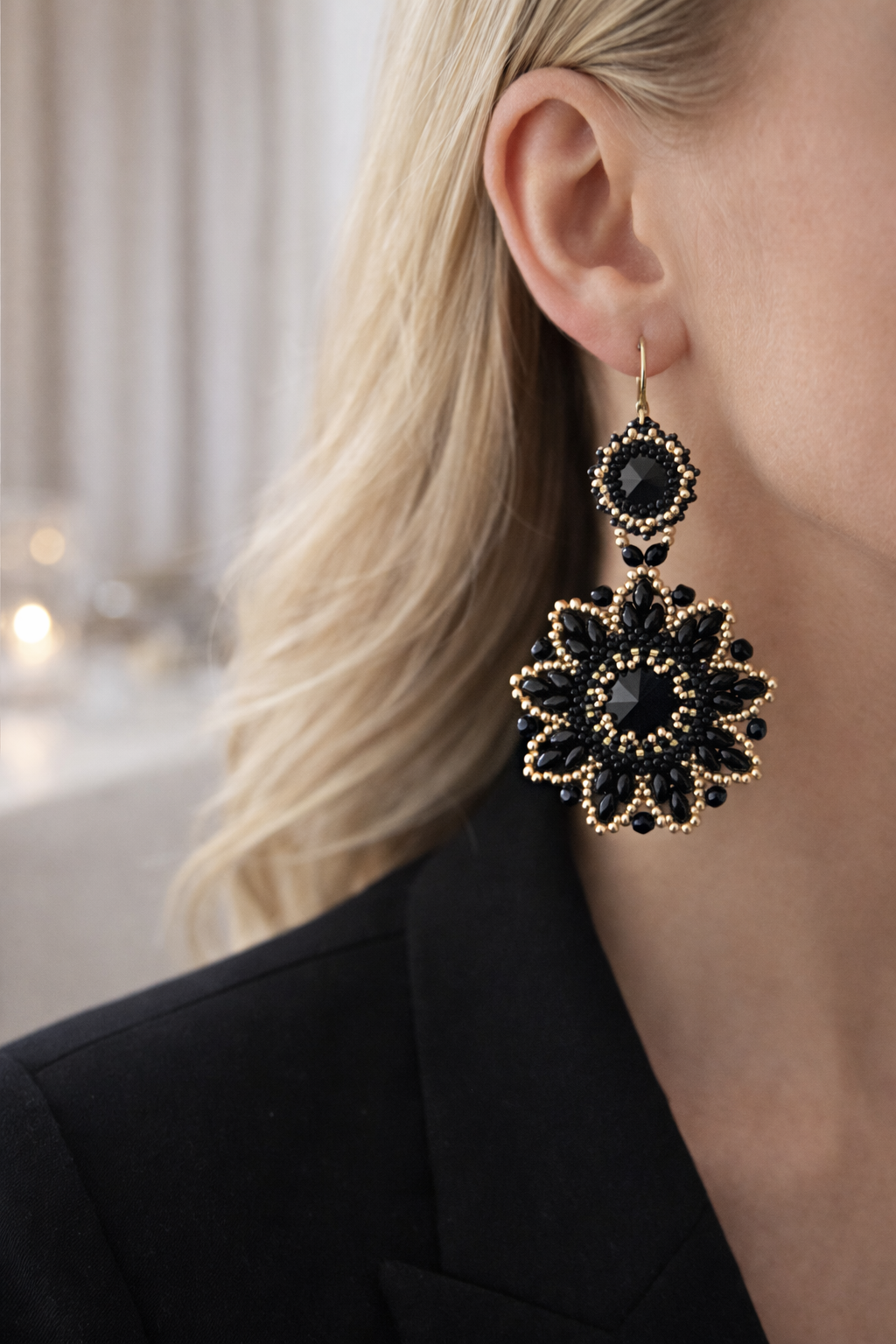 Náušnice “origin” čierne plesové