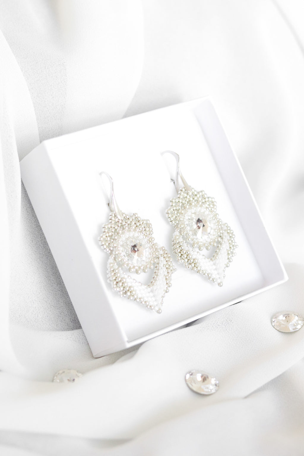 Svadobné náušnice "Alisma" Strieborné