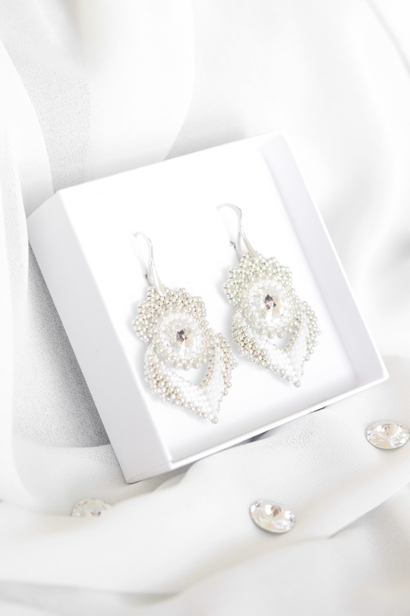 Svadobné náušnice "Alisma" Strieborné