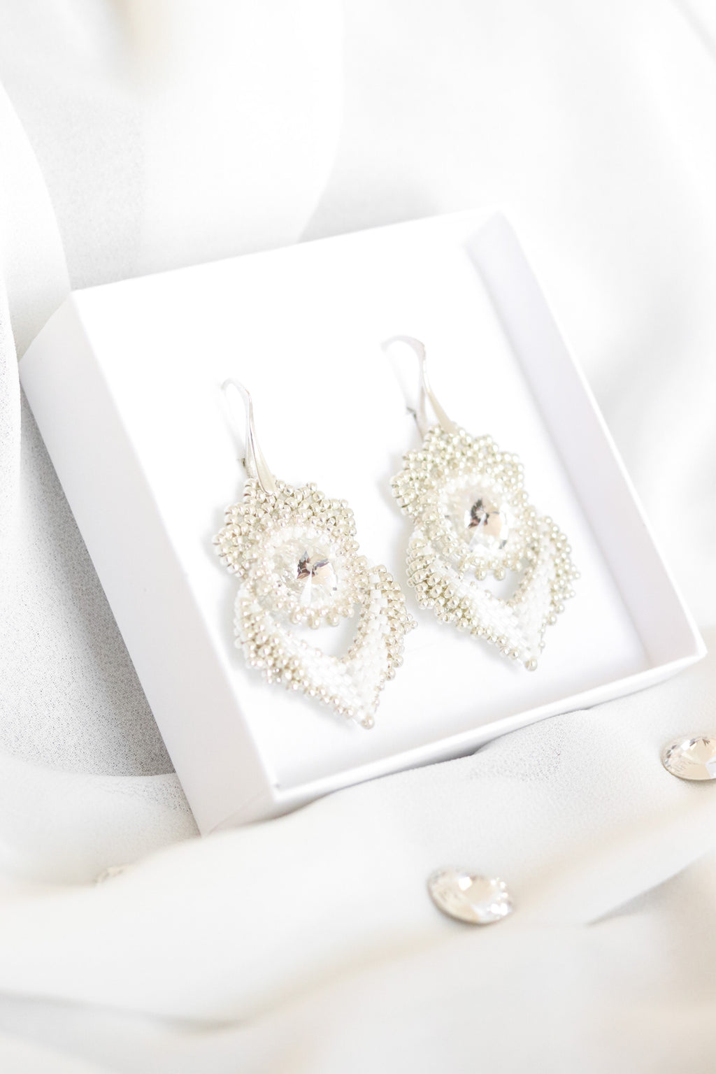 Svadobné náušnice "Alisma" Strieborné