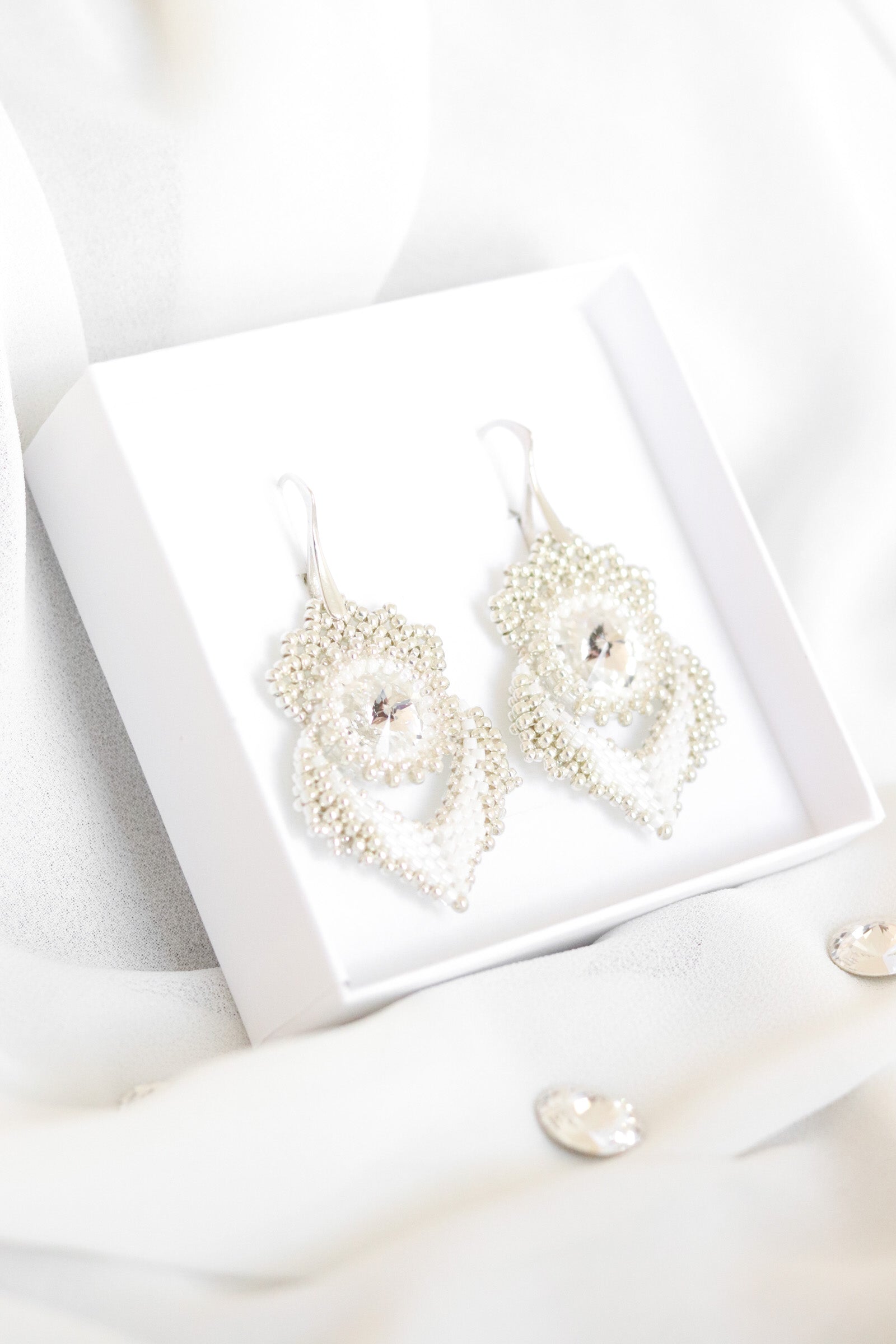 Svadobné náušnice "Alisma" Strieborné