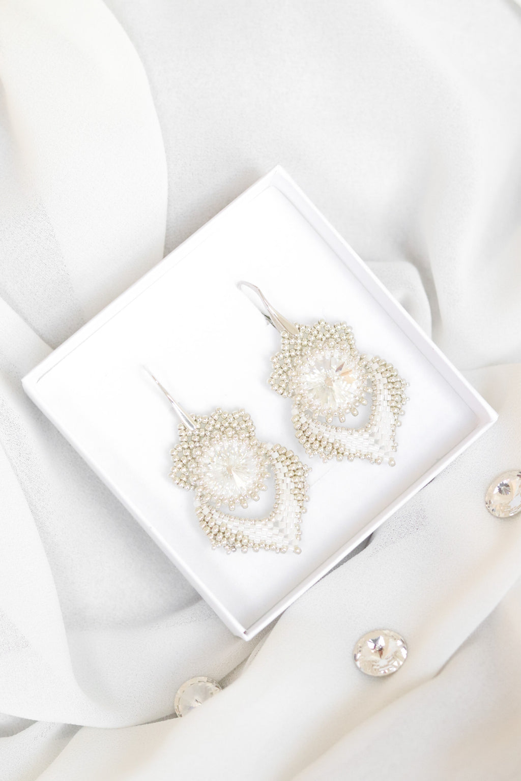 Svadobné náušnice "Alisma" Strieborné