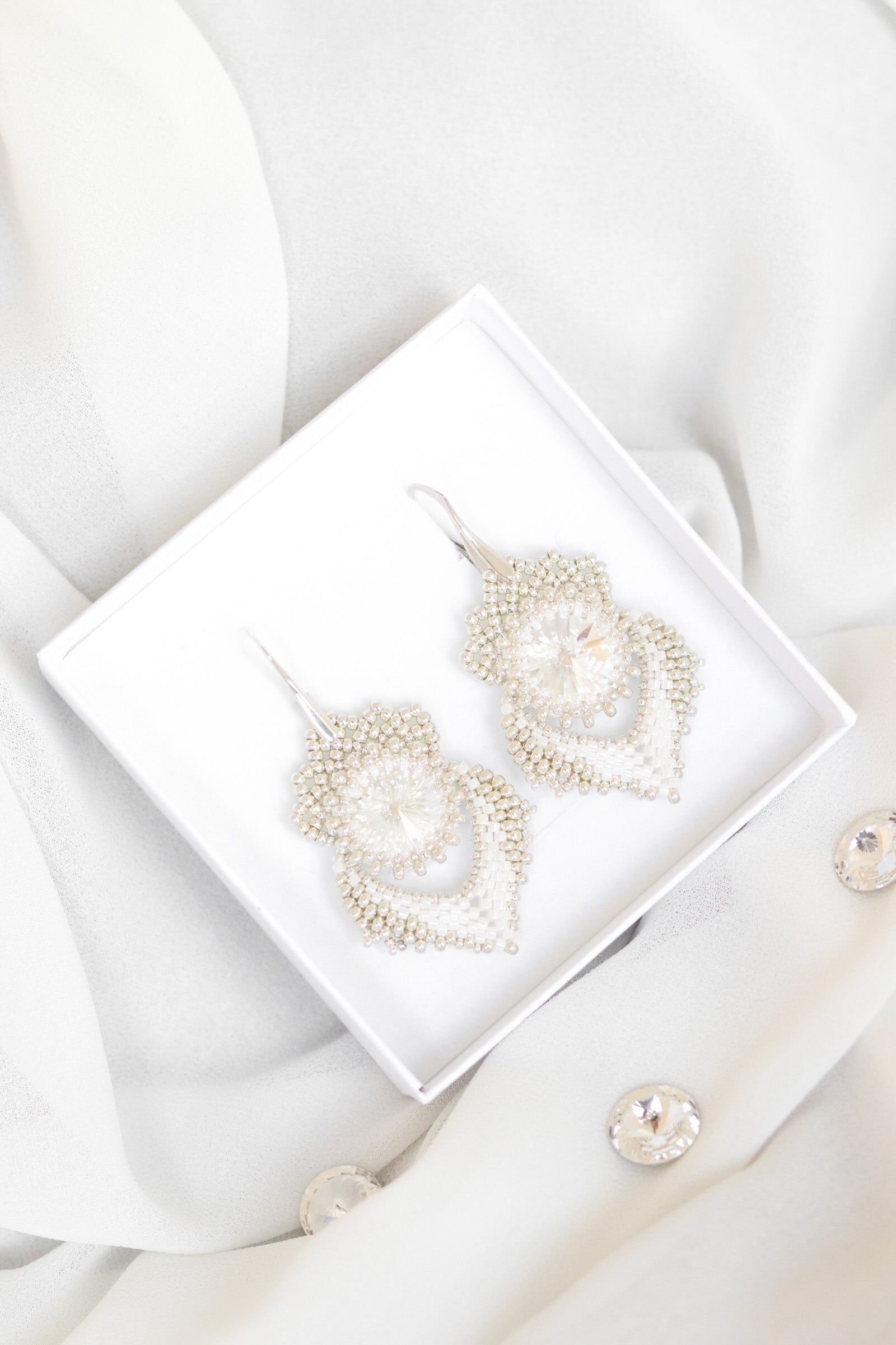 Svadobné náušnice "Alisma" Strieborné