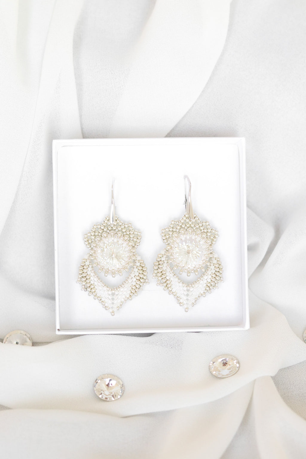 Svadobné náušnice "Alisma" Strieborné