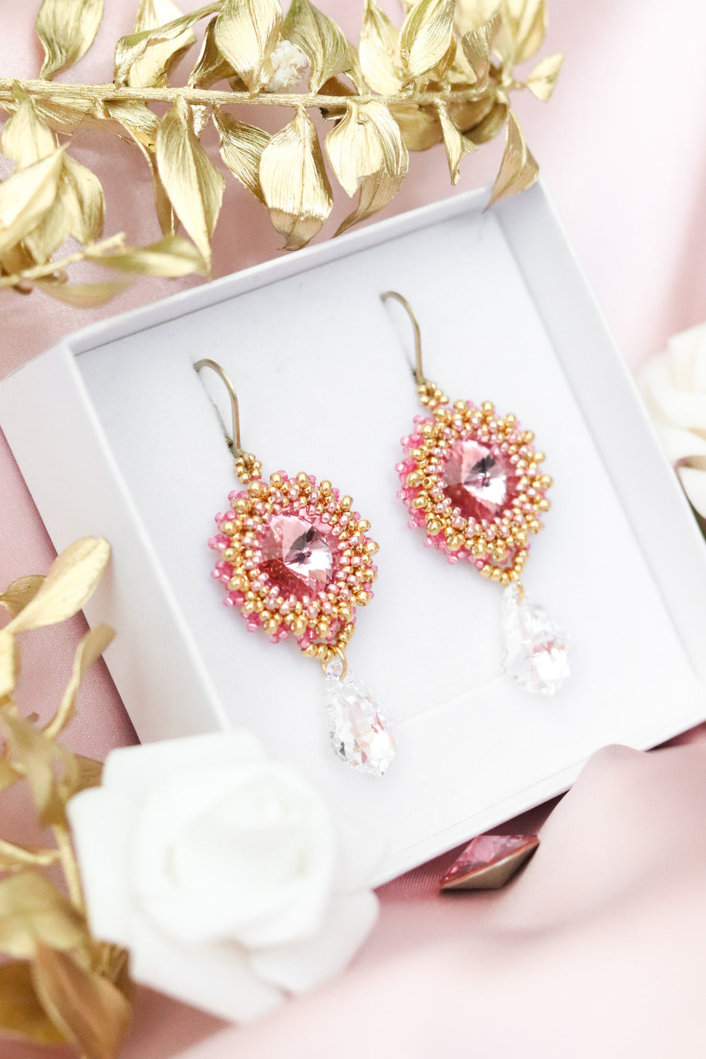 Šité náušnice “Classic” ružové